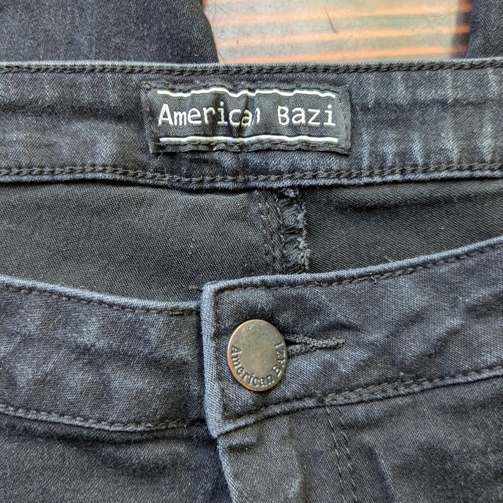 American Bazi Black High-Rise Distressed Skinny Jeans – Size M - Picture 3 of 6